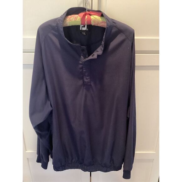 FootJoy FJ Mens Pullover Windbreaker Jacket Sz 2XL Golf Blue - Picture 1 of 10